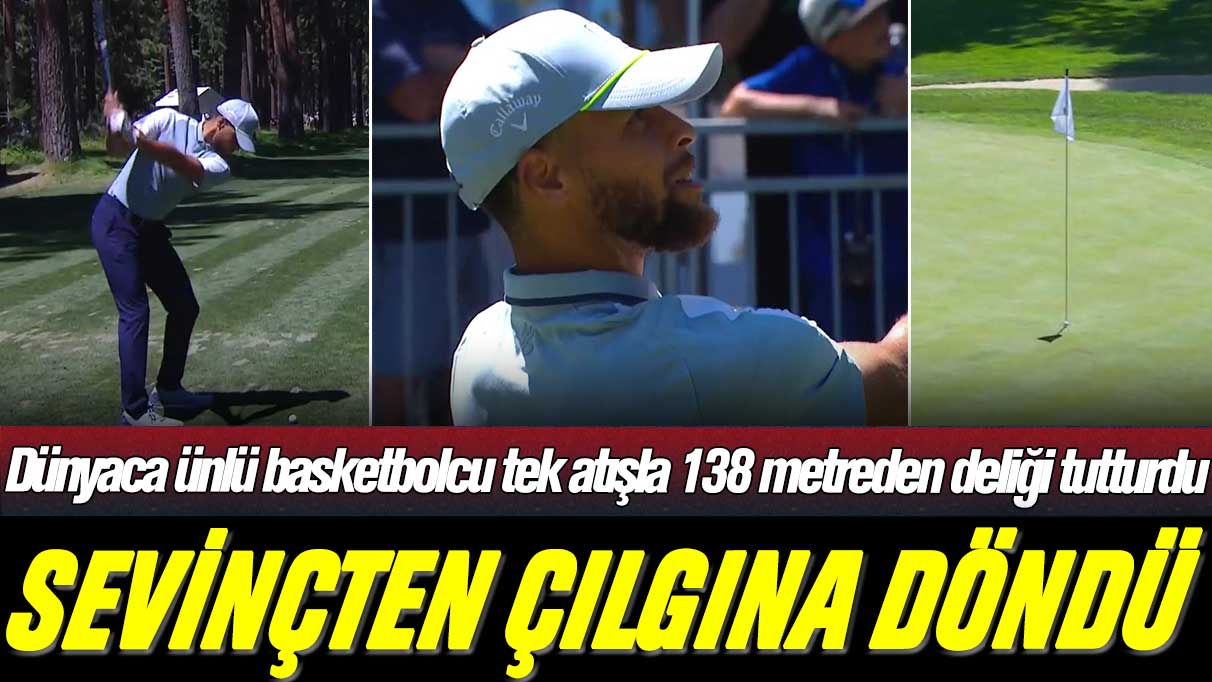 Stephen Curry, tek atışla 138 metreden deliği tutturdu: Sevinçten çılgına döndü