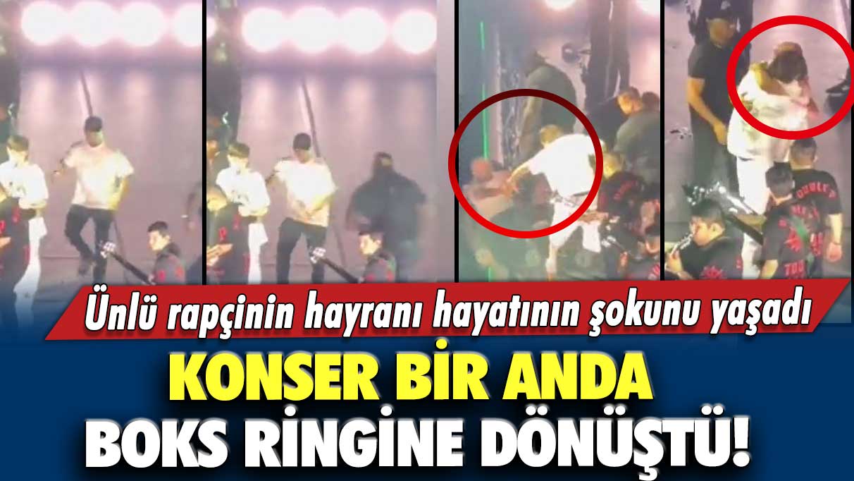 Konser bir anda boks ringine dönüştü! Ünlü rapçinin hayranı hayatının şokunu yaşadı