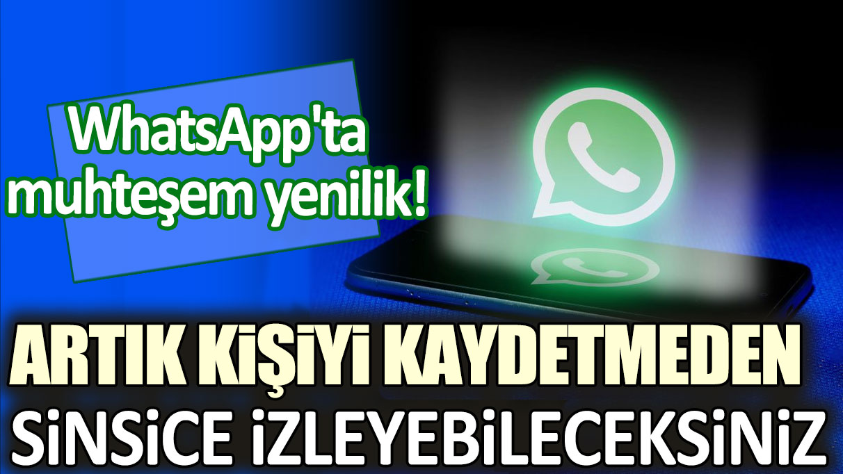 WhatsApp'ta muhteşem yenilik!  Artık kişiyi kaydetmeden sinsice izleyebileceksiniz