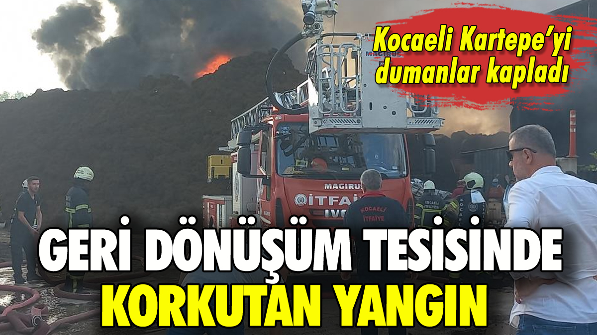 Kocaeli'de geri dönüşüm tesisinde korkutan yangın