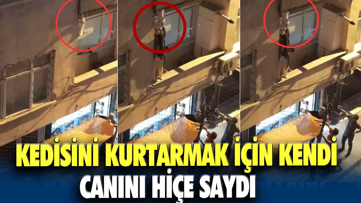 Kedisini kurtarmak için kendi canını hiçe saydı