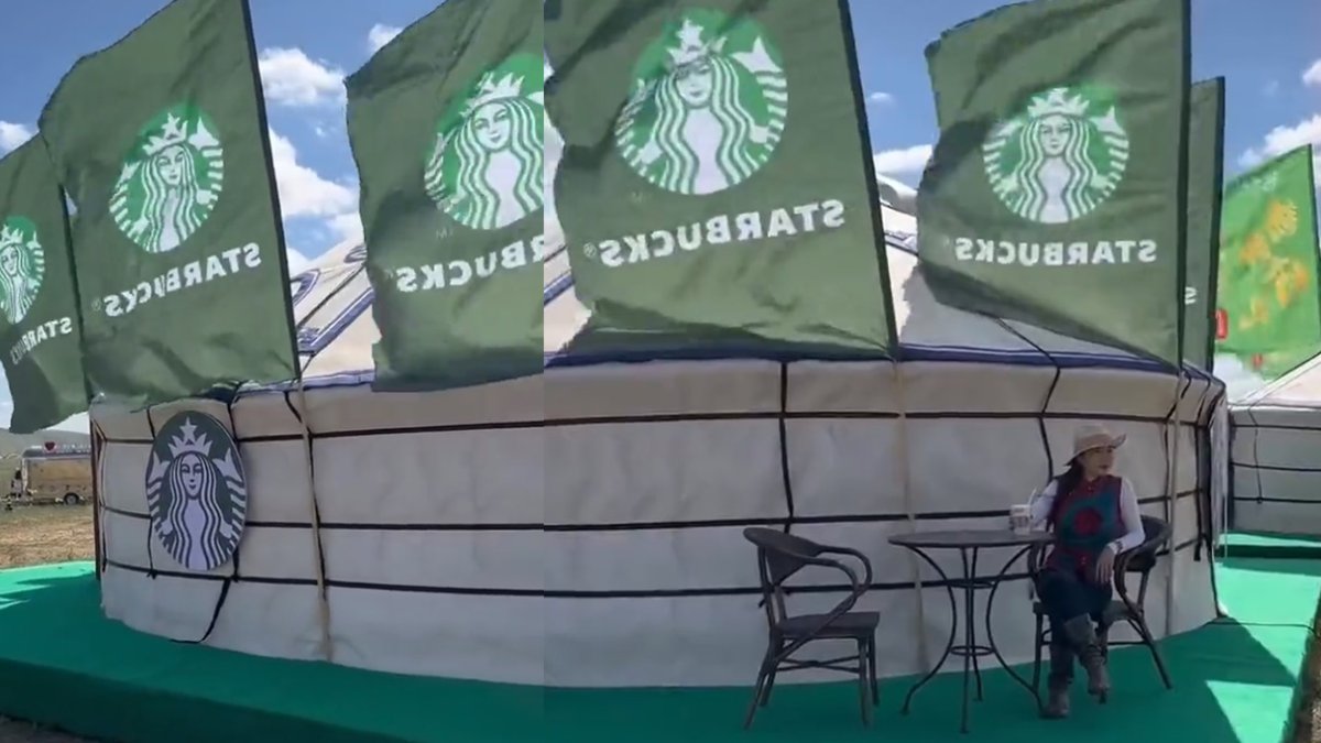 Moğolistan'da açılan Starbucks çok konuşuldu