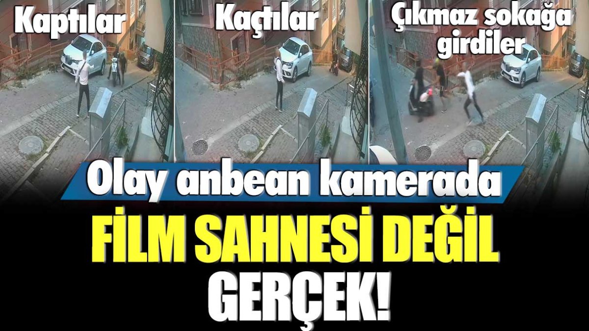 Film sahnesi gibi olay: Kağıthane’de motosikletle kapkaç yapan iki şahıs çıkmaz sokağa girince hayatlarının şokunu yaşadı