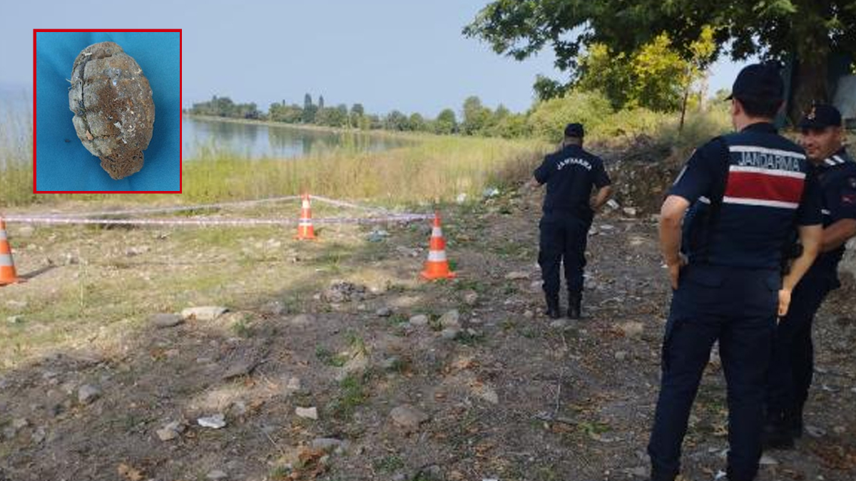 İznik Gölü'nde patlamamış el bombası bulundu