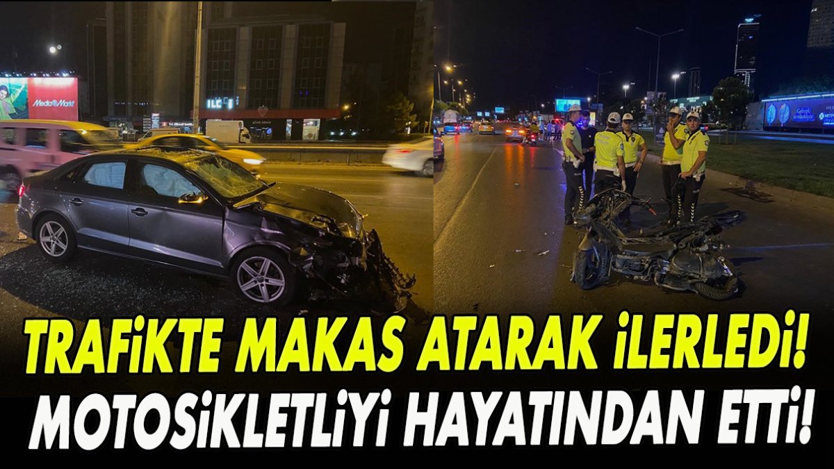 Trafikte makas atarak ilerledi! Motosikletliyi hayatından etti!