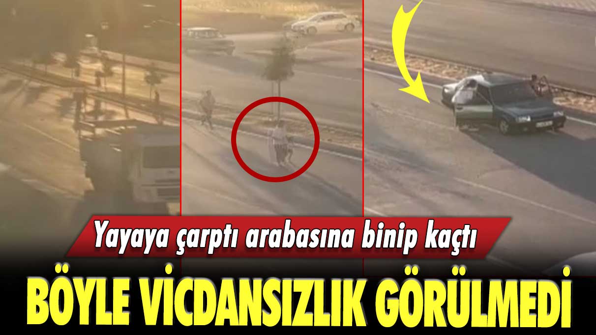 Yayaya çarptı arabasına binip kaçtı!  Böyle vicdansızlık görülmedi