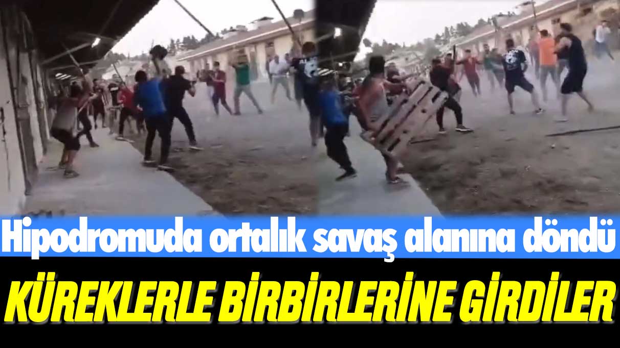 Küreklerle birbirlerine girdiler: Şirinyer Hipodromu'nda ortalık savaş meydanına döndü