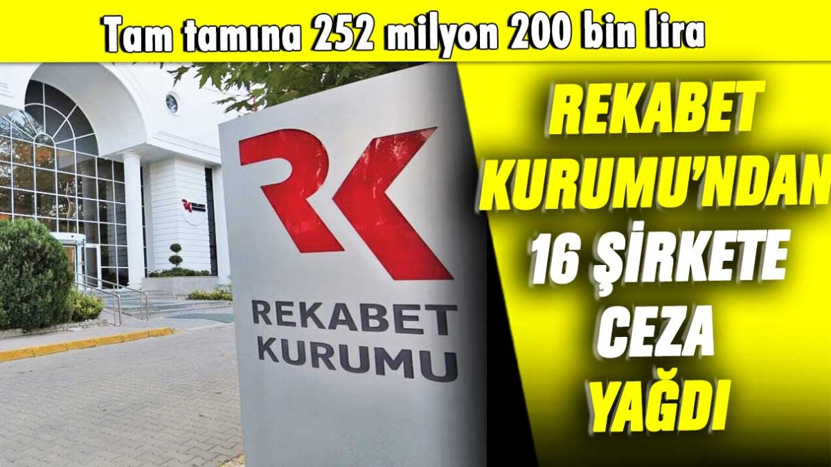 Rekabet Kurumu'ndan 16 şirkete ceza yağdı: Tam tamına 252 milyon 200 bin lira