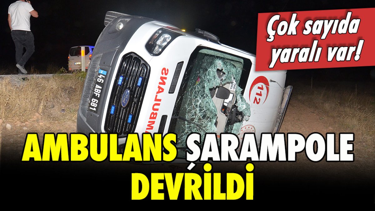 Ambulans şarampole devrildi!