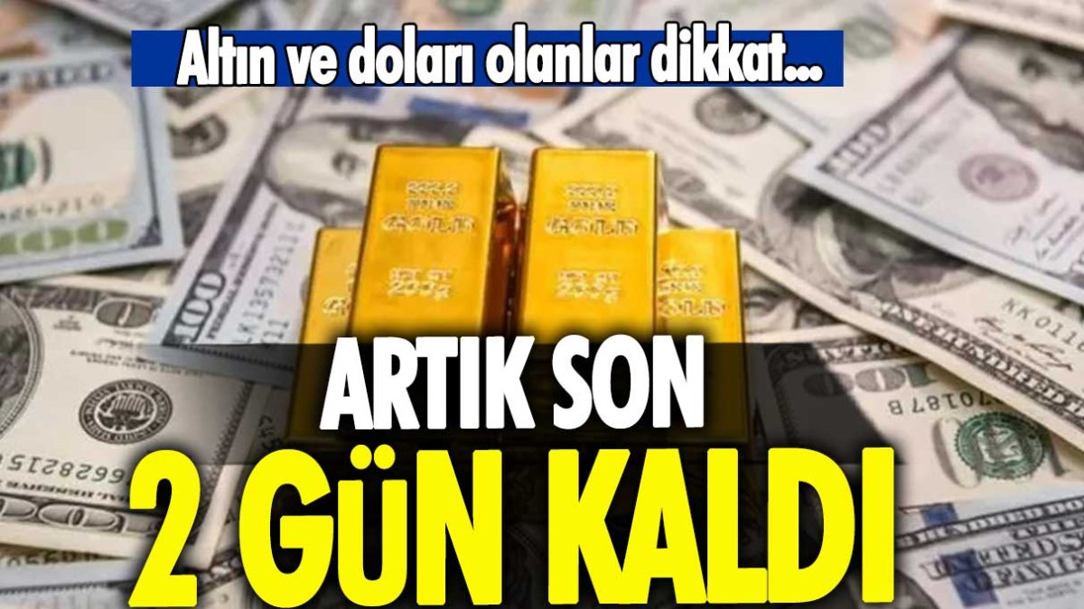 Altın ve doları olanlar dikkat: Son 2 gün kaldı