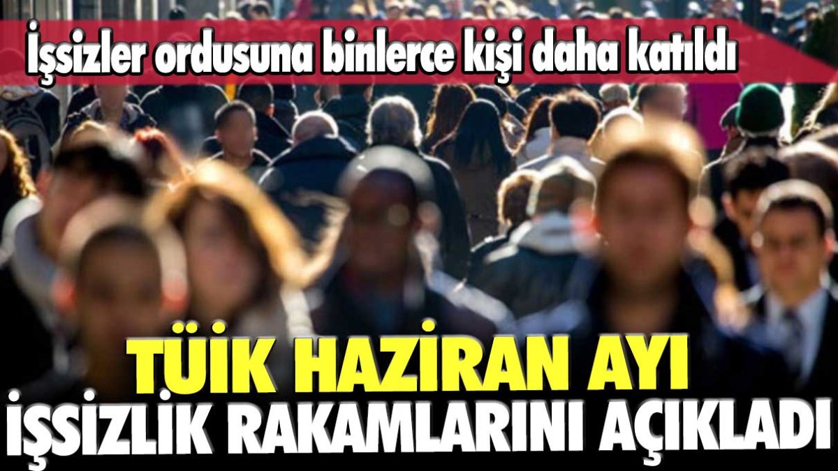 TÜİK Haziran ayı işsizlik rakamlarını açıkladı