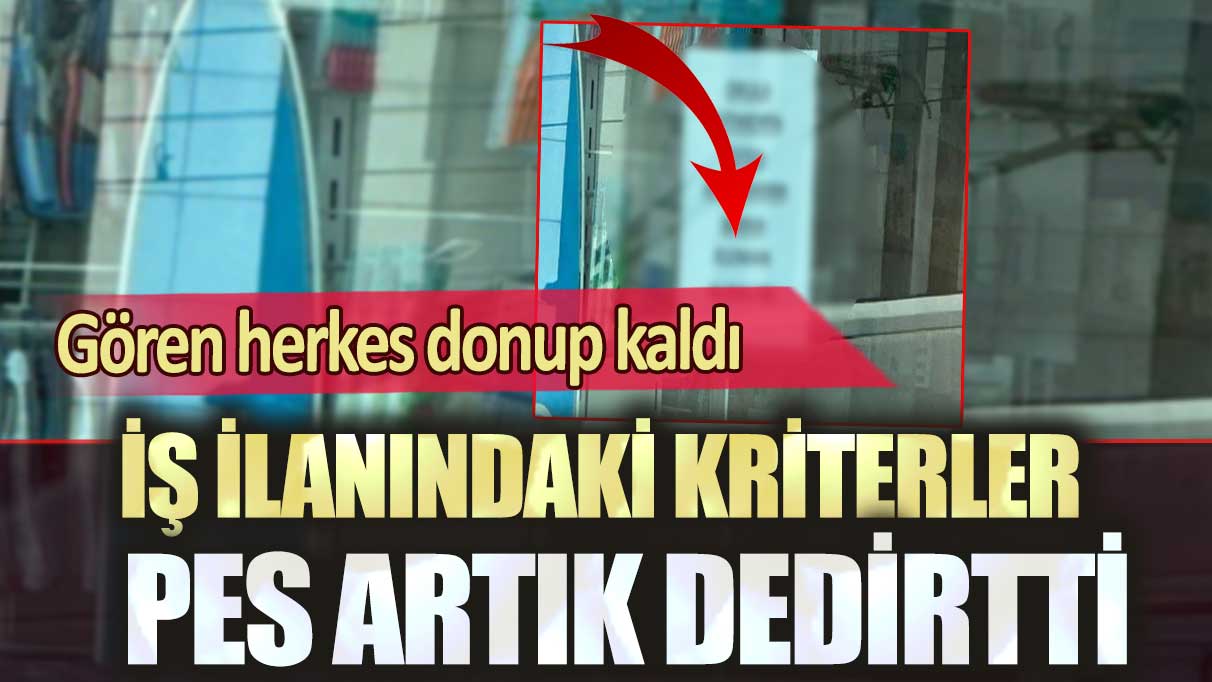 İş ilanındaki kriterler pes artık dedirtti: Gören herkes donup kaldı