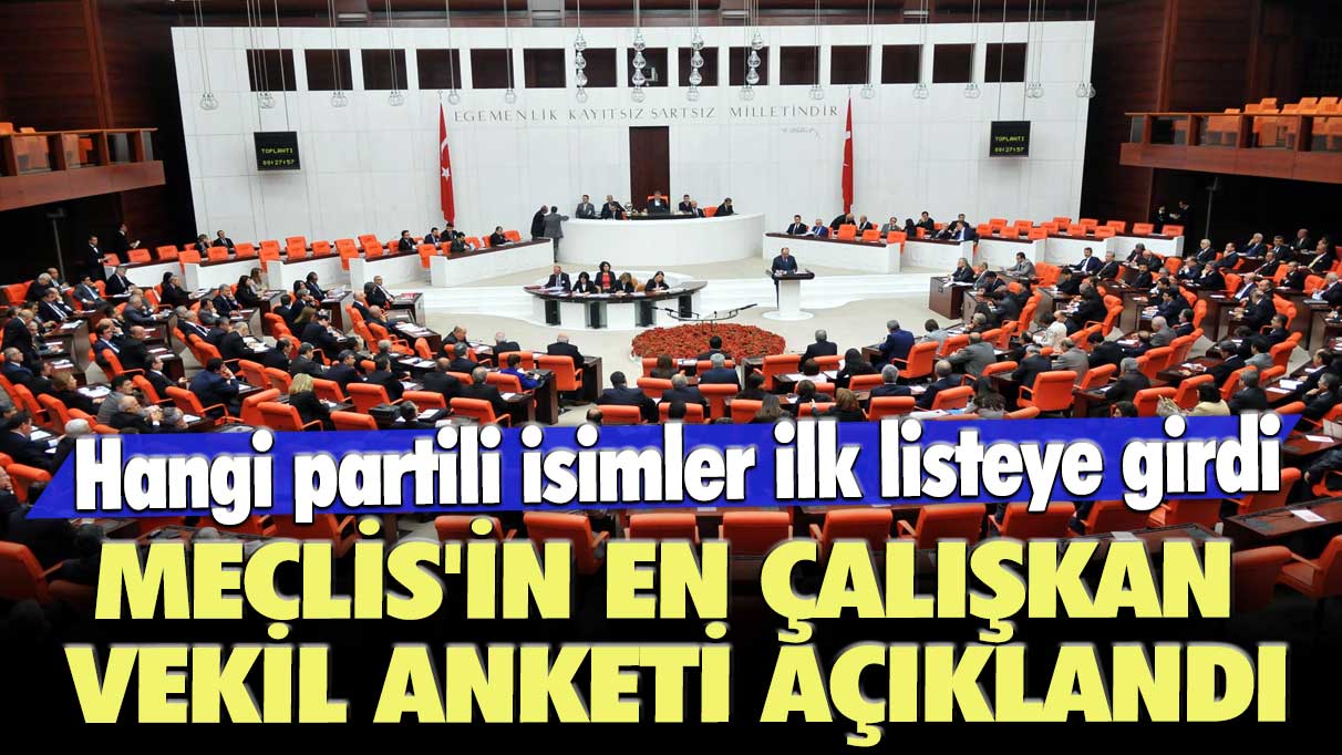 Meclis'in en çalışkan vekil anketi açıklandı: Hangi partili isimler ilk listeye girdi