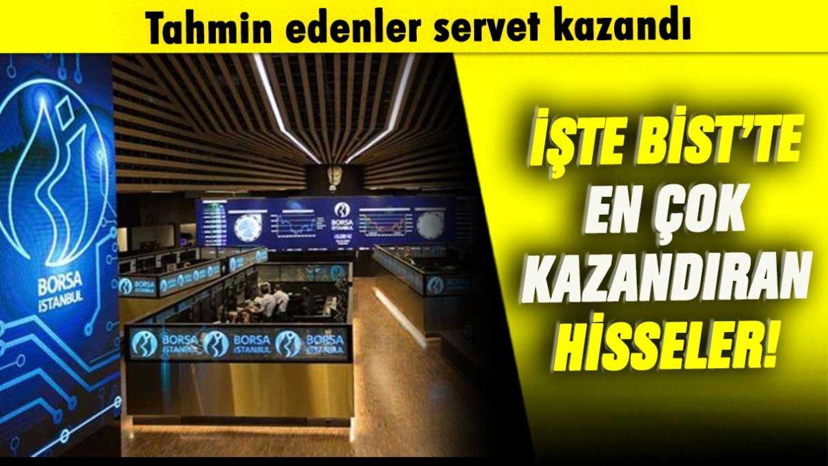 BİST'te en çok kazandıran hisseler belli oldu