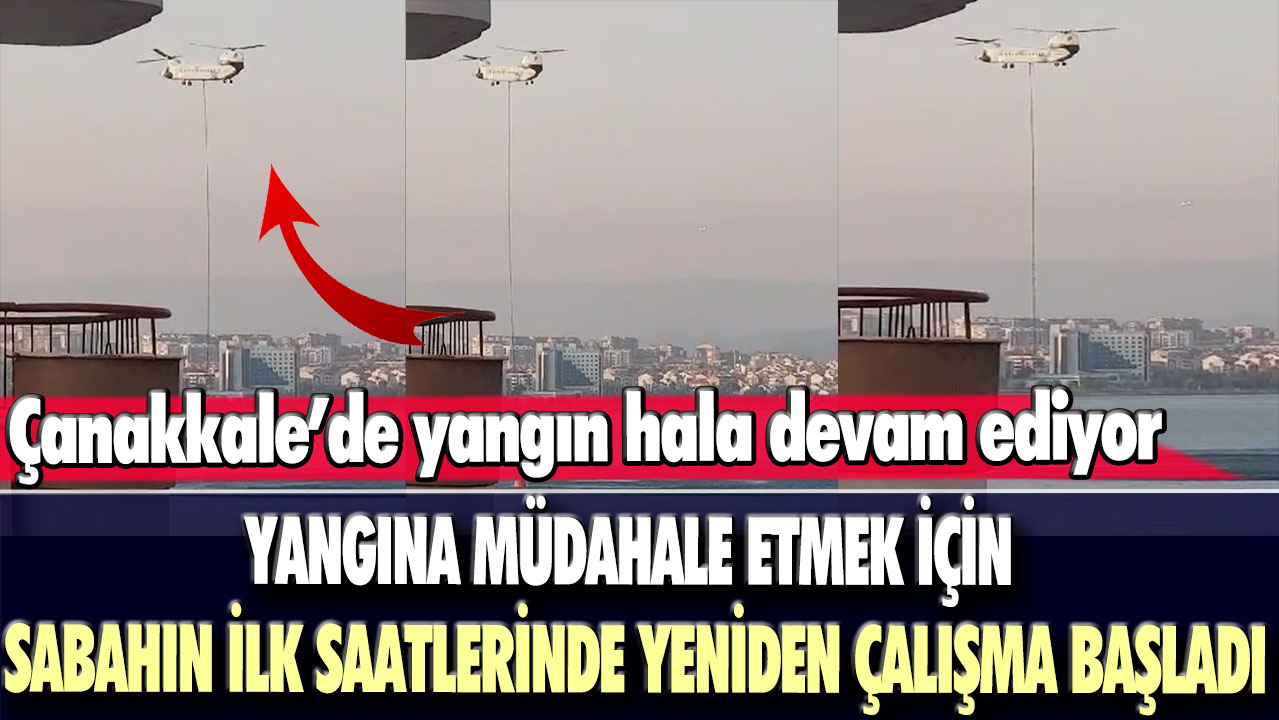 Çanakkale’de yangın hala devam ediyor: Yangına müdahale etmek için sabahın ilk saatlerinde yeniden çalışma başladı