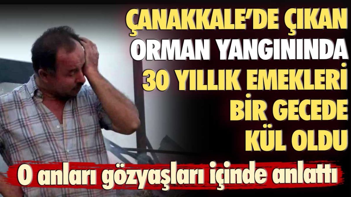 Çanakkale'de çıkan orman yangınında 30 yıllık emekleri bir gecede kül oldu! O anları gözyaşları içinde anlattı