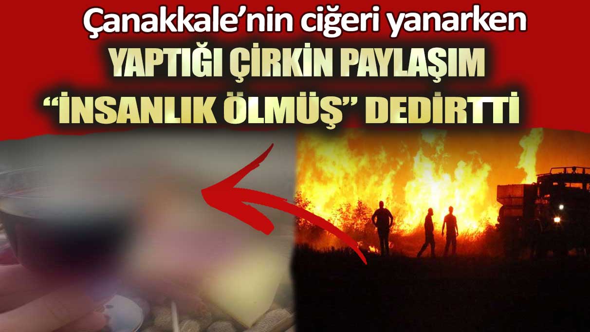 Çanakkale’nin ciğeri yanarken yaptığı çirkin paylaşım “İnsanlık ölmüş” dedirtti