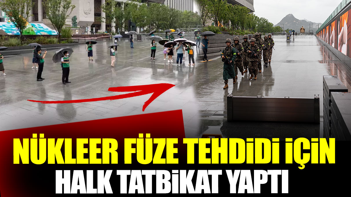 Nükleer füze tehdidi için halk tatbikat yaptı