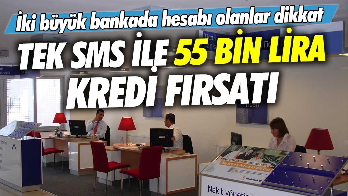 İki büyük bankada hesabı olanlar dikkat: Tek SMS ile 55 bin lira kredi imkanı