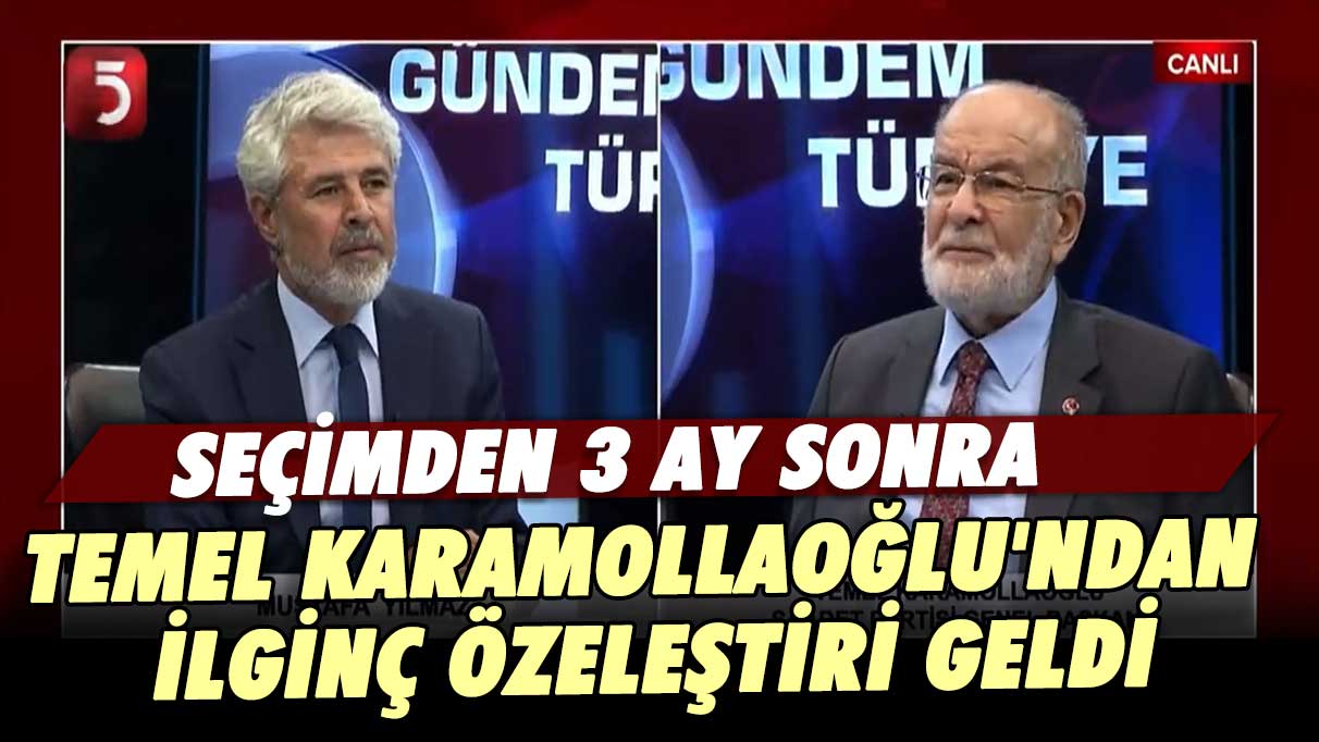 Seçimden 3 ay sonra Temel Karamollaoğlu'ndan ilginç özeleştiri geldi