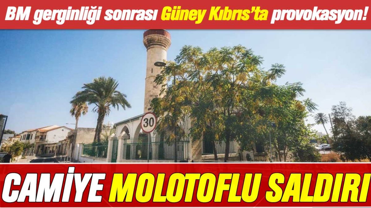 Güney Kıbrıs'ta çirkin provokasyon! Camiye molotof kokteyli ile saldırdılar