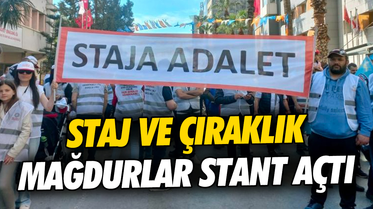 Staj ve çıraklık mağdurları stant açtı