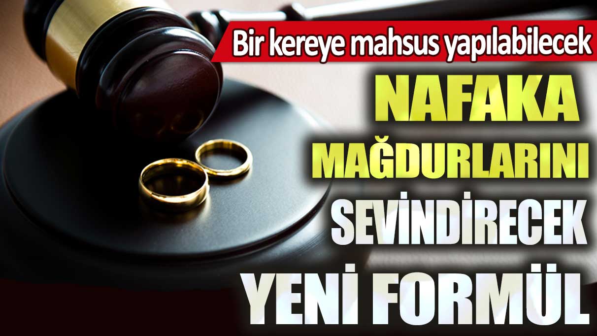 Nafaka mağdurlarını sevindirecek yeni formül: Bir kereye mahsus yapılabilecek