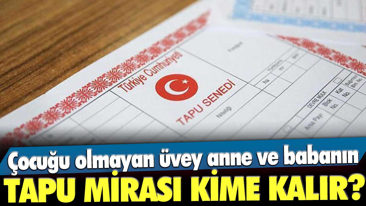 Çocuğu olmayan üvey anne ve babanın tapu mirası kime kalır?