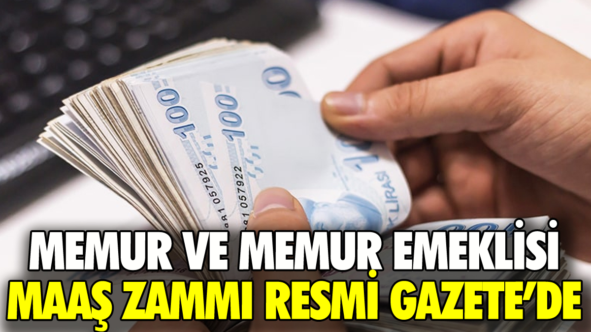 Memur ve memur emeklisi maaş zammı Resmi Gazete'de