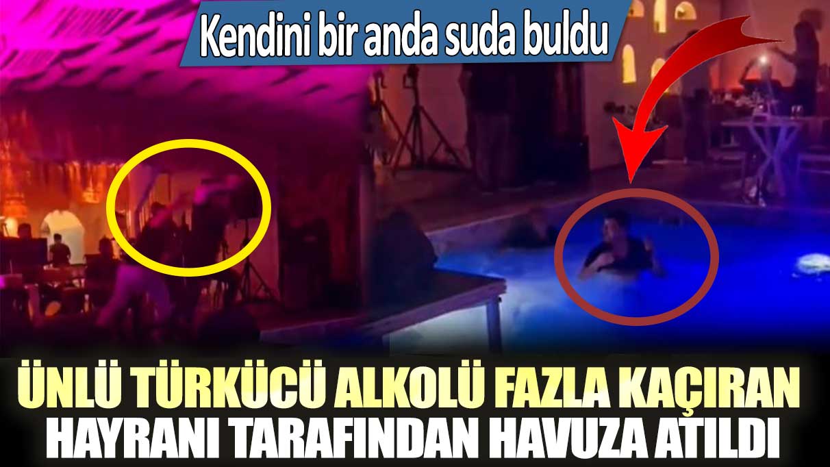 Ne olduğunu anlıyamadı! Ünlü türkücü Murat Kurşun, alkolü fazla kaçıran hayranı tarafından havuza atıldı