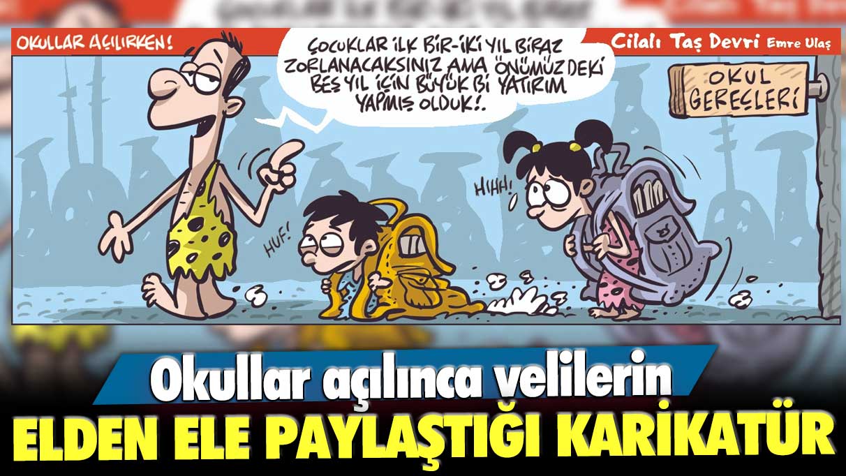 Okullar açılınca velilerin elden ele paylaştığı karikatür! Emre Ulaş çizdi