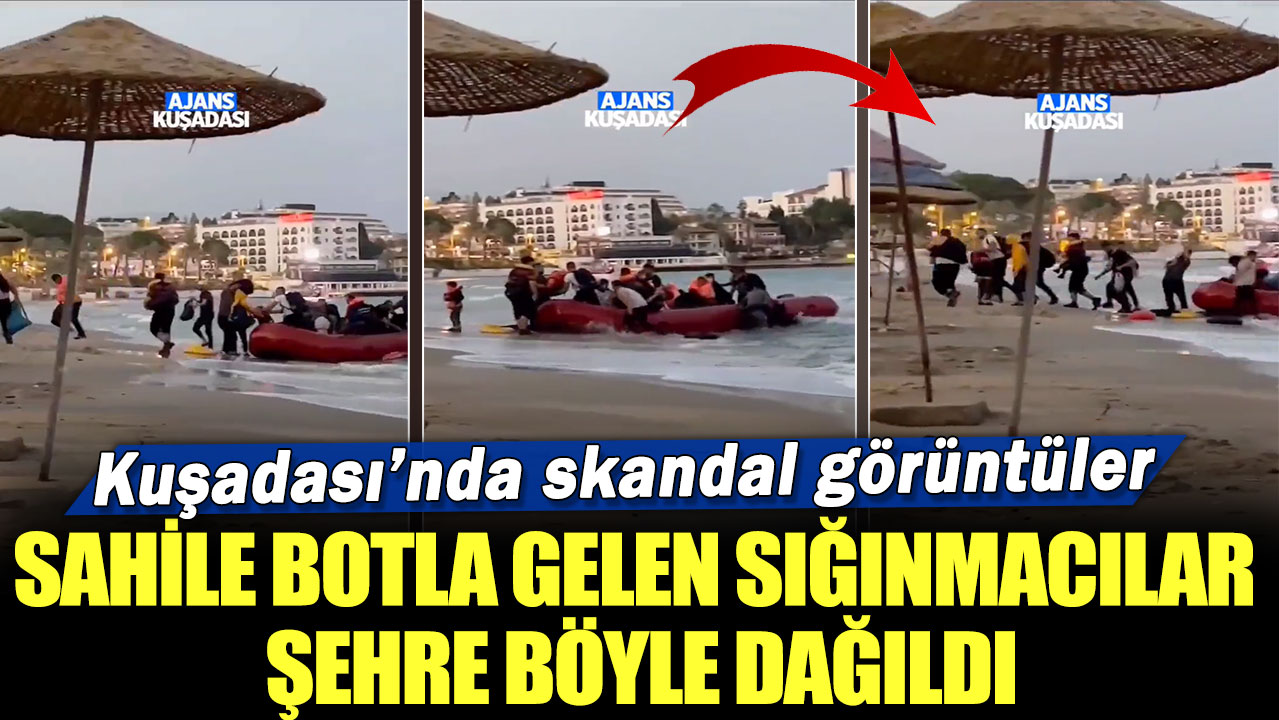 Kuşadası’nda skandal görüntüler: Sahile botla gelen sığınmacılar şehre böyle dağıldı