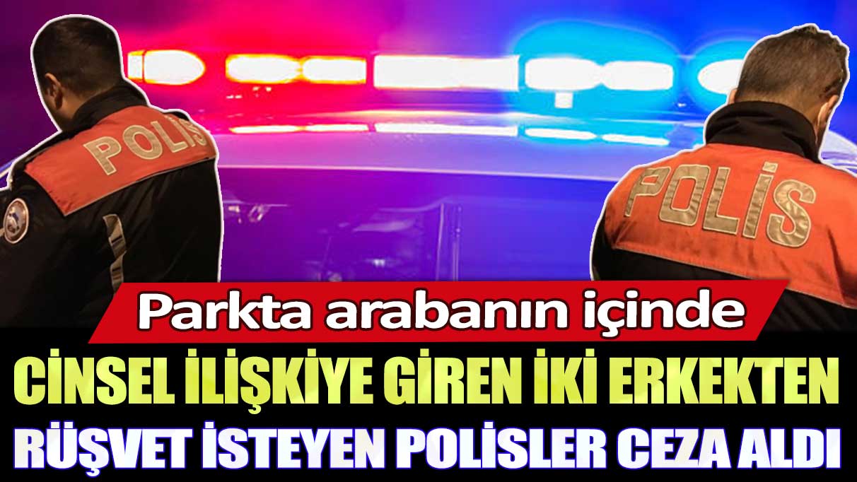 Parkta arabanın içinde cinsel ilişkiye giren iki erkekten rüşvet isteyen polisler ceza aldı