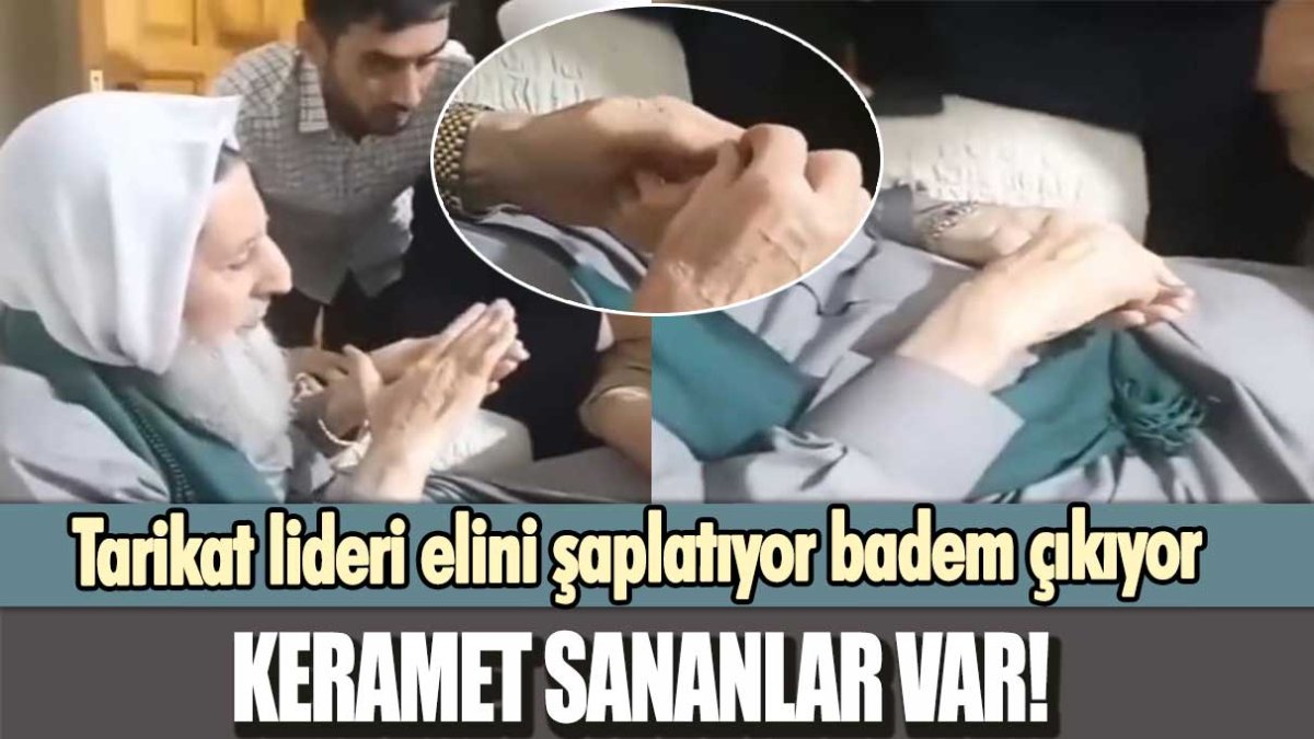 Tarikat lideri elini şaplatıyor badem çıkıyor! Keramet sananlar var