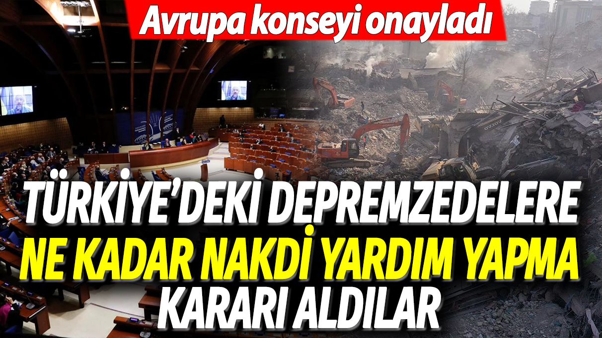 Avrupa Konseyi onayladı: Türkiye'deki depremzedelere ne kadar nakdi yardım yapma kararı aldılar