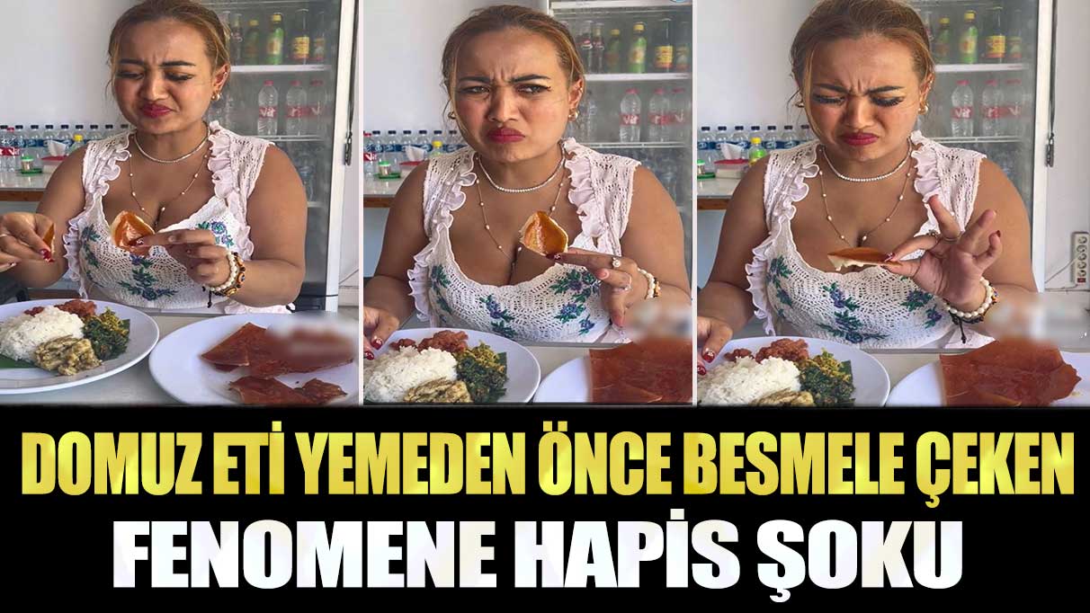 Endonezya’da domuz eti yemeden önce besmele çeken fenomene hapis şoku