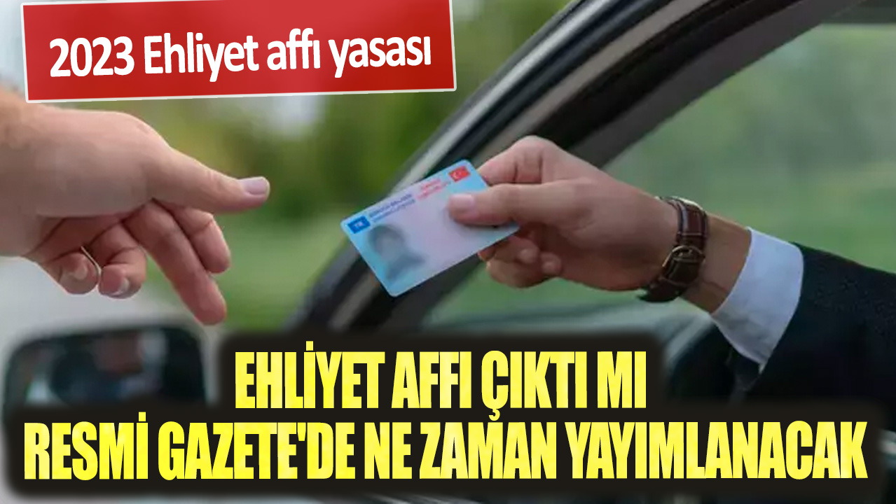 Ehliyet affı çıktı mı, Resmi Gazete'de ne zaman yayımlanacak?