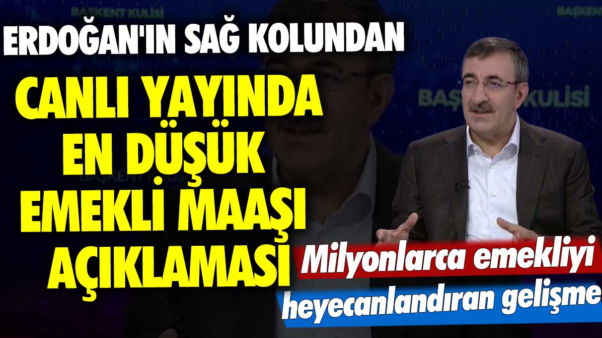 Milyonlarca emekliyi heyecanlandıran gelişme: Erdoğan'ın sağ kolundan canlı yayında en düşük emekli maaşı açıklaması