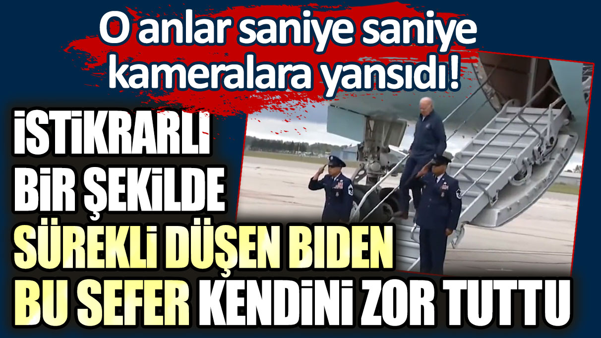 İstikrarlı bir şekilde sürekli düşen Biden bu sefer kendini zor tuttu! O anlar saniye saniye kameralara yansıdı