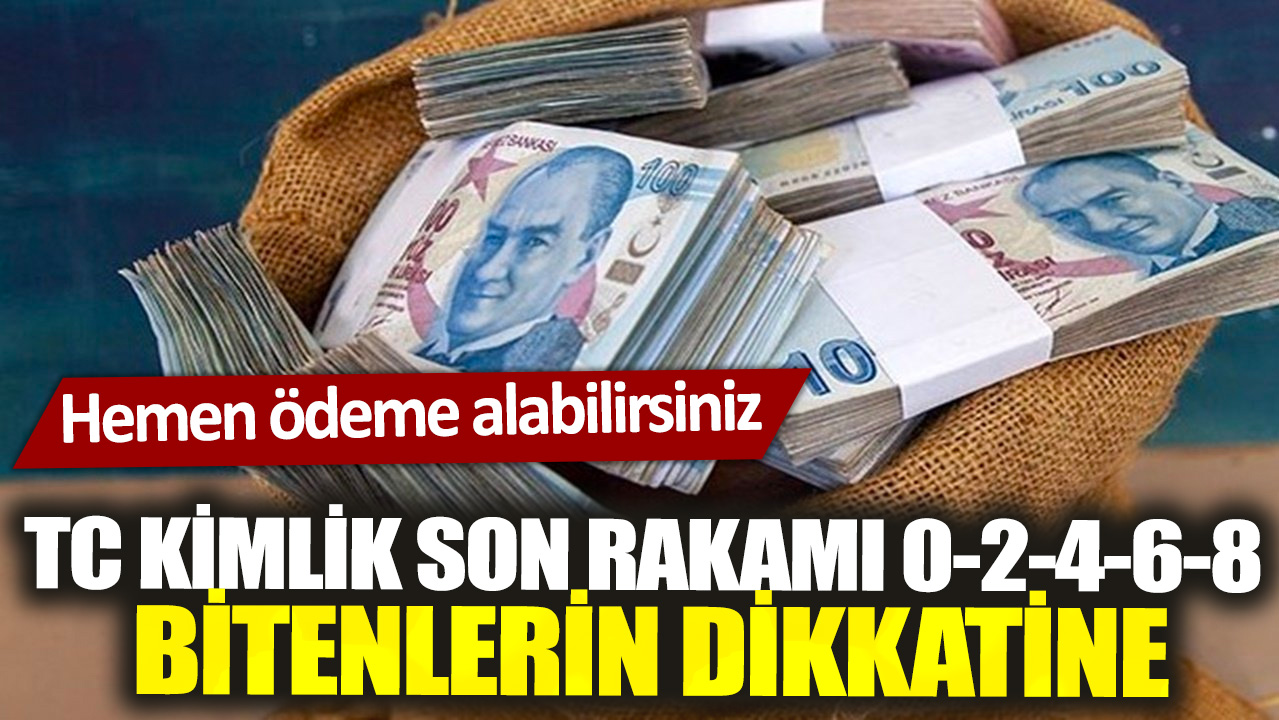 TC kimlik son rakamı 0-2-4-6-8 bitenlerin dikkatine: Hemen ödeme alabilirsiniz