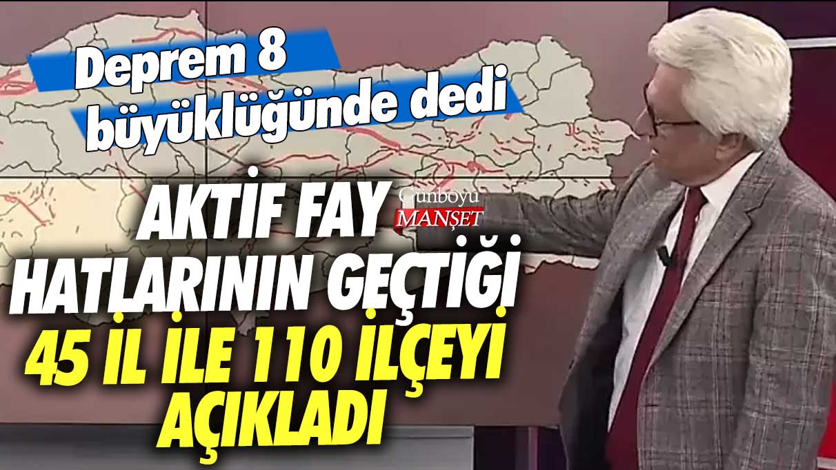 Deprem 8 büyüklüğünde dedi! Aktif fay hatlarının geçtiği 45 il ile 110 ilçeyi açıkladı