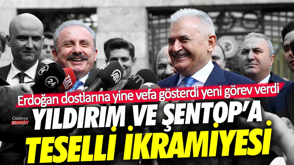 Erdoğan dostlarına yine vefa gösterdi yeni görev verdi! Binali Yıldırım ve Mustafa Şentop'a teselli ikramiyesi