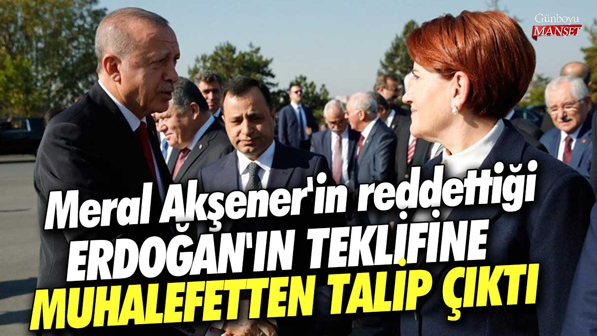 Meral Akşener'in reddettiği Erdoğan'ın teklifine muhalefetten talip çıktı