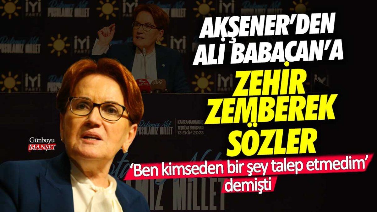 Ben kimseden bir şey talep etmedim demişti: Meral Akşener'den Ali Babacan'a zehir zemberek sözler