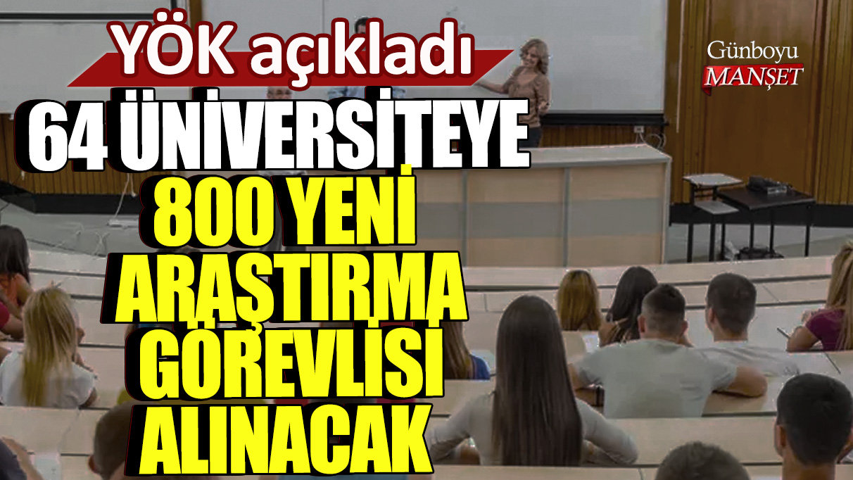 YÖK açıkladı: 64 üniversiteye 800 yeni araştırma görevlisi alınacak