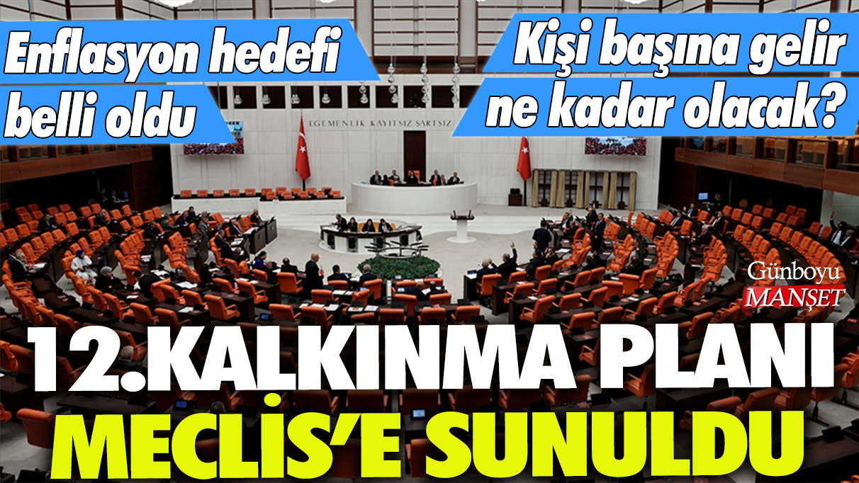 12.Kalkınma Planı Meclis'e sunuldu: Enflasyon hedefi belli oldu. Kişi başına gelir ne kadar olacak?