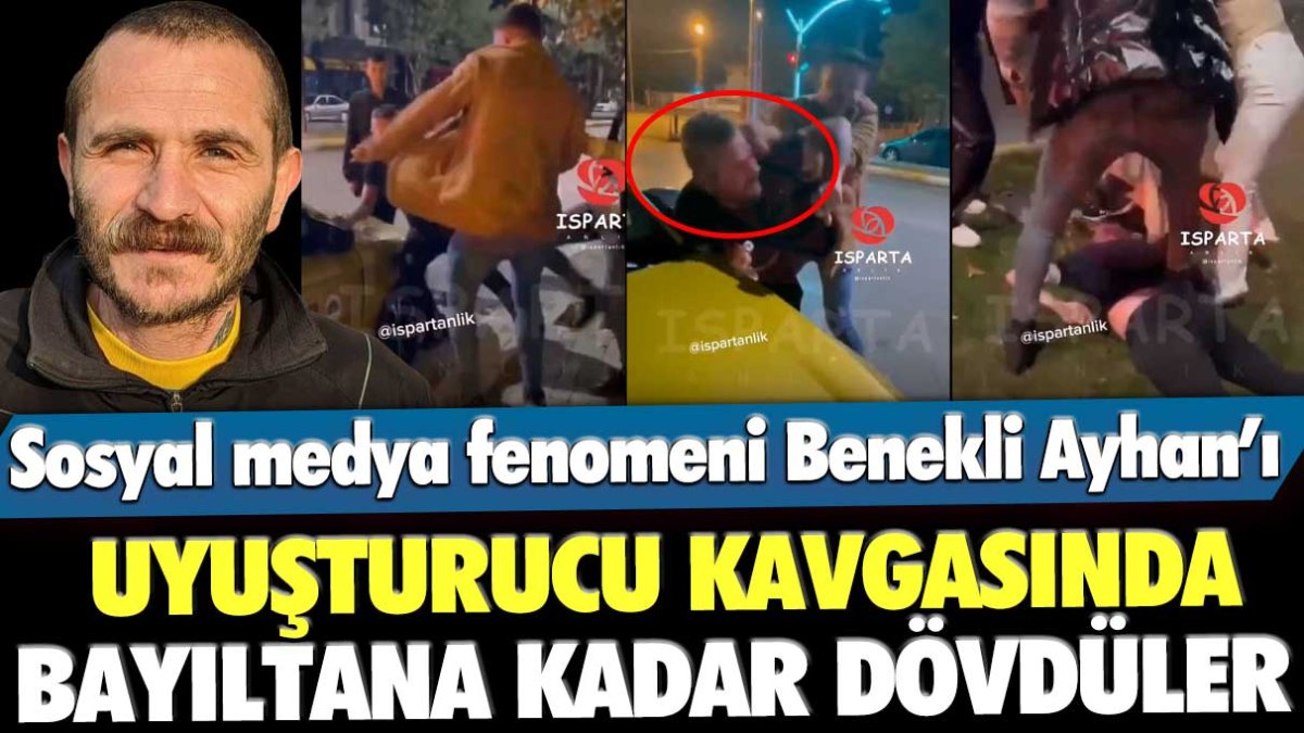 Sosyal medya fenomeni Benekli Ayhan'ı bayıltana kadar dövdüler! Uyuşturucu kavgasında korkunç görüntüler