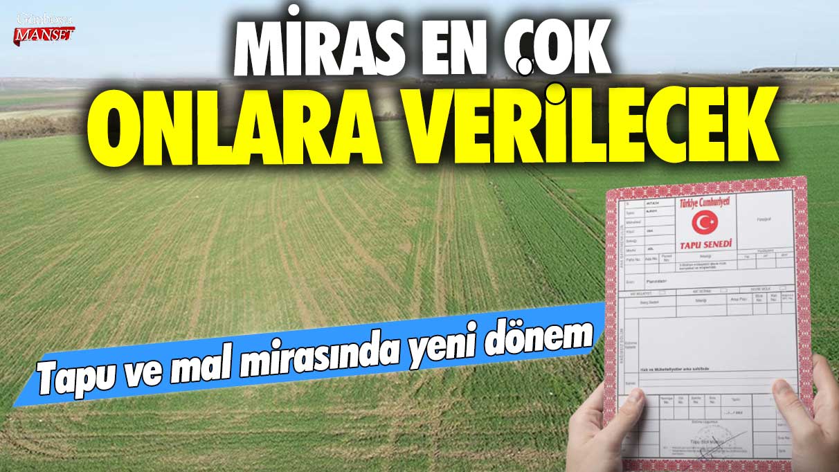 Tapu ve mal mirasında yeni dönem! Miras en çok onlara verilecek