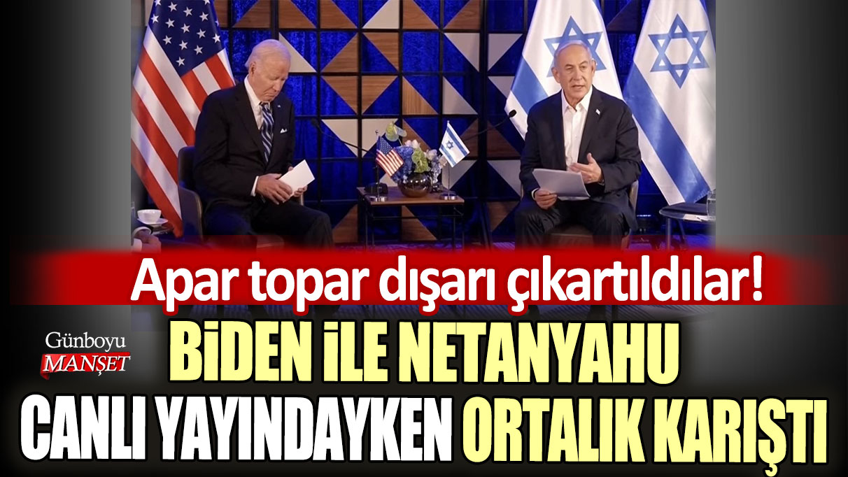 Dünyanın gözü bu görüşmedeydi! Biden ile Netanyahu canlı yayındayken ortalık karıştı: Apar topar dışarı çıkartıldılar