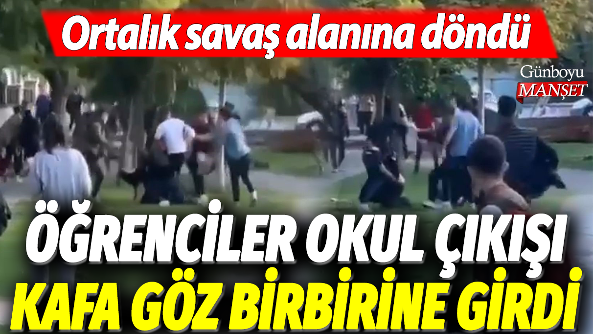 Öğrenciler okul çıkışı kafa göz birbirine girdi: Ortalık savaş alanına döndü